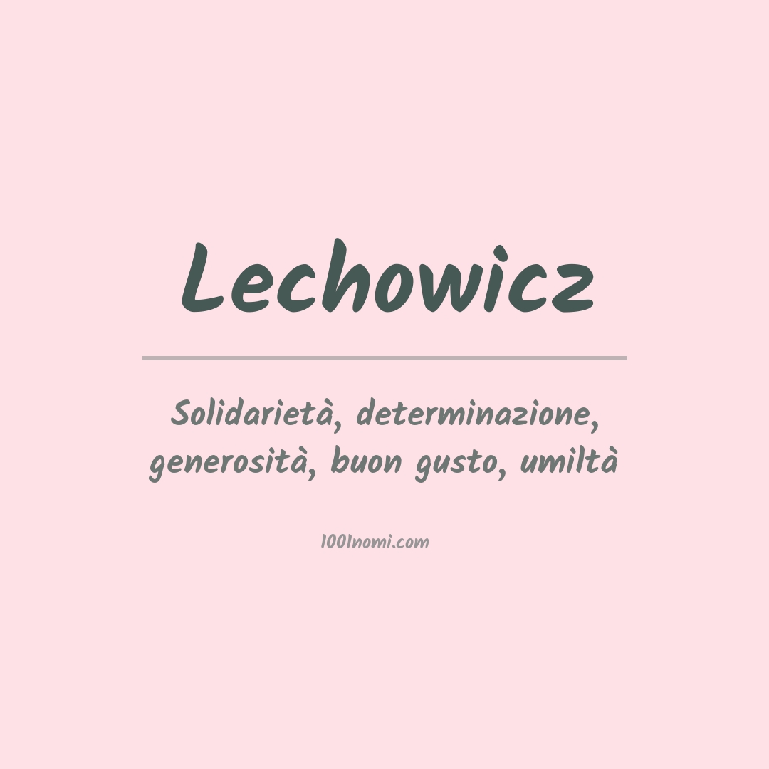 Significato del nome Lechowicz