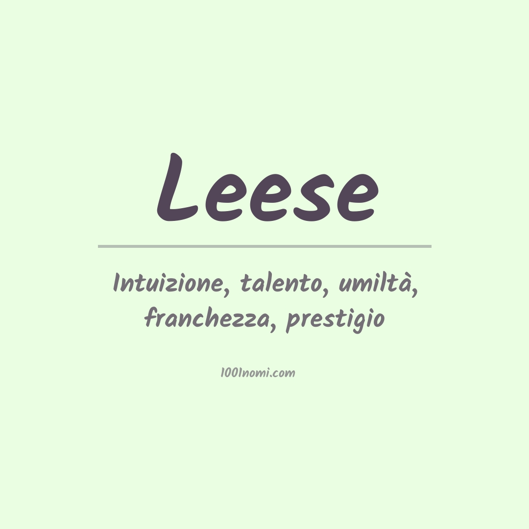 Significato del nome Leese