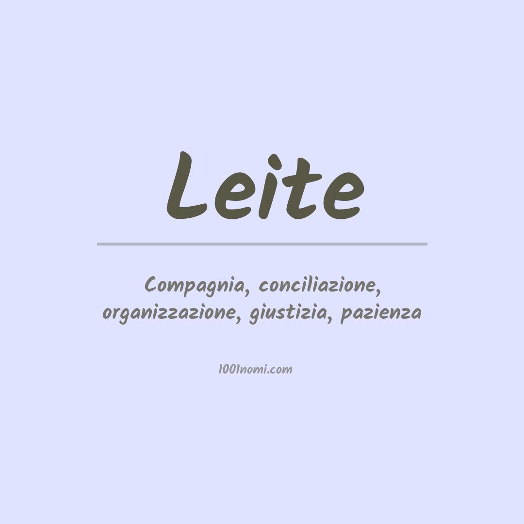 Significato del nome Leite