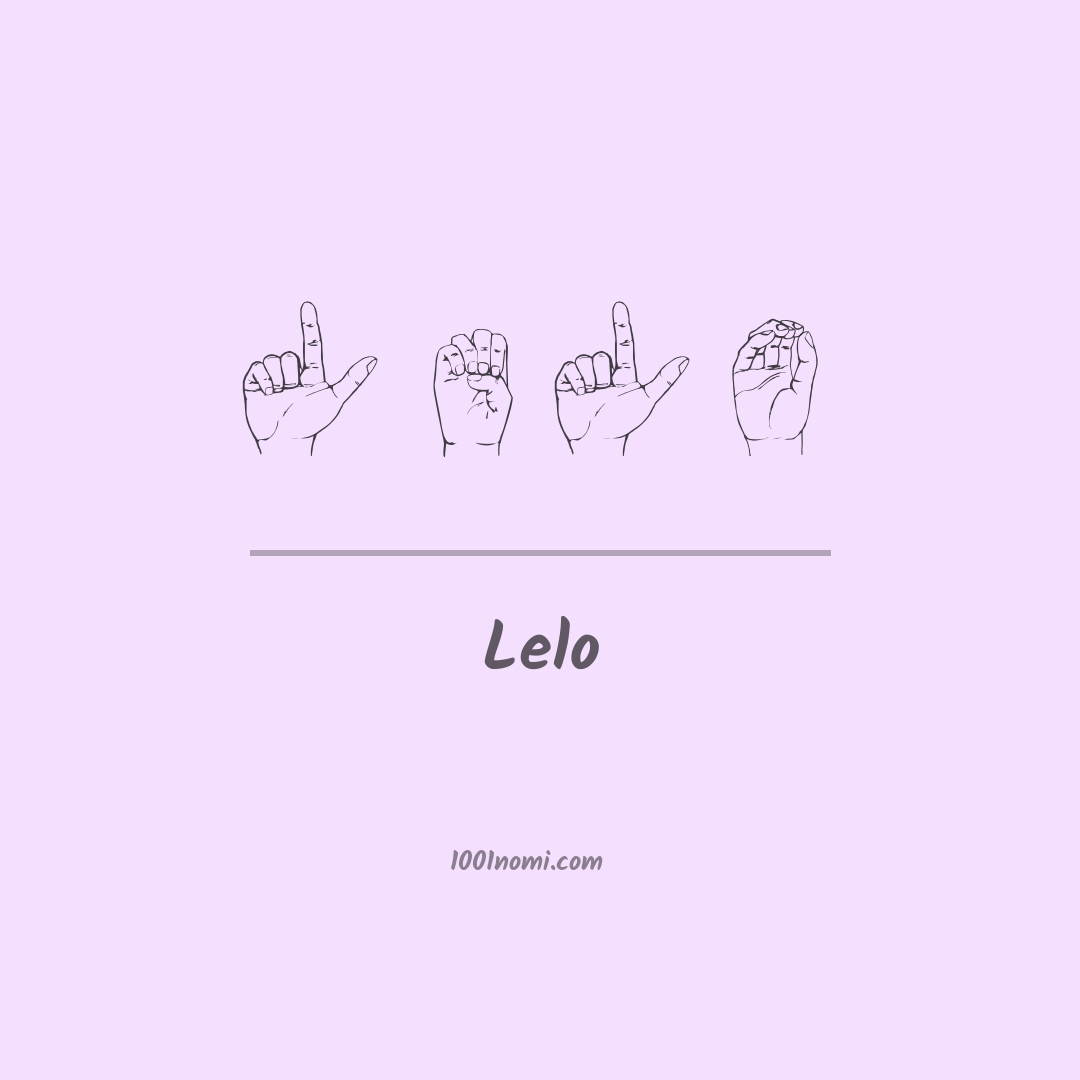 Lelo nella lingua dei segni Lelo nella lingua dei segni