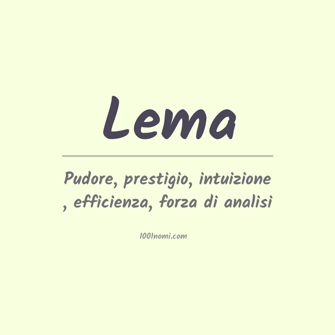 Significato del nome Lema