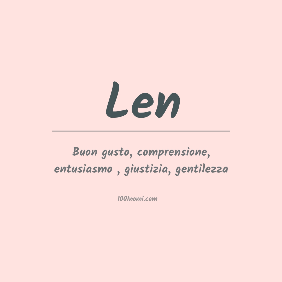 Significato del nome Len