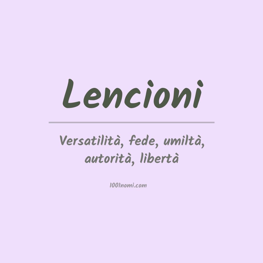 Significato del nome Lencioni