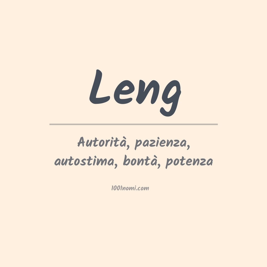 Significato del nome Leng