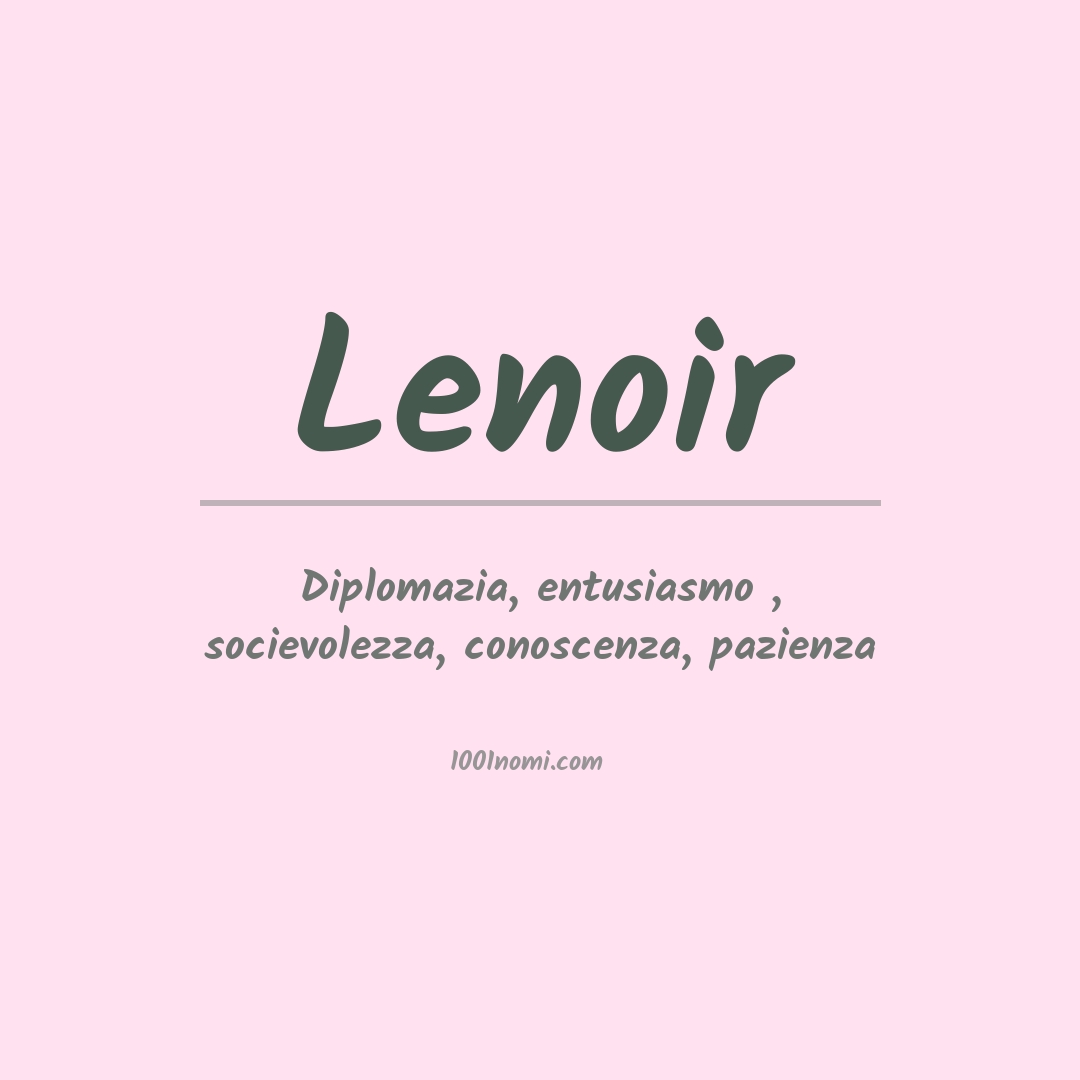 Significato del nome Lenoir