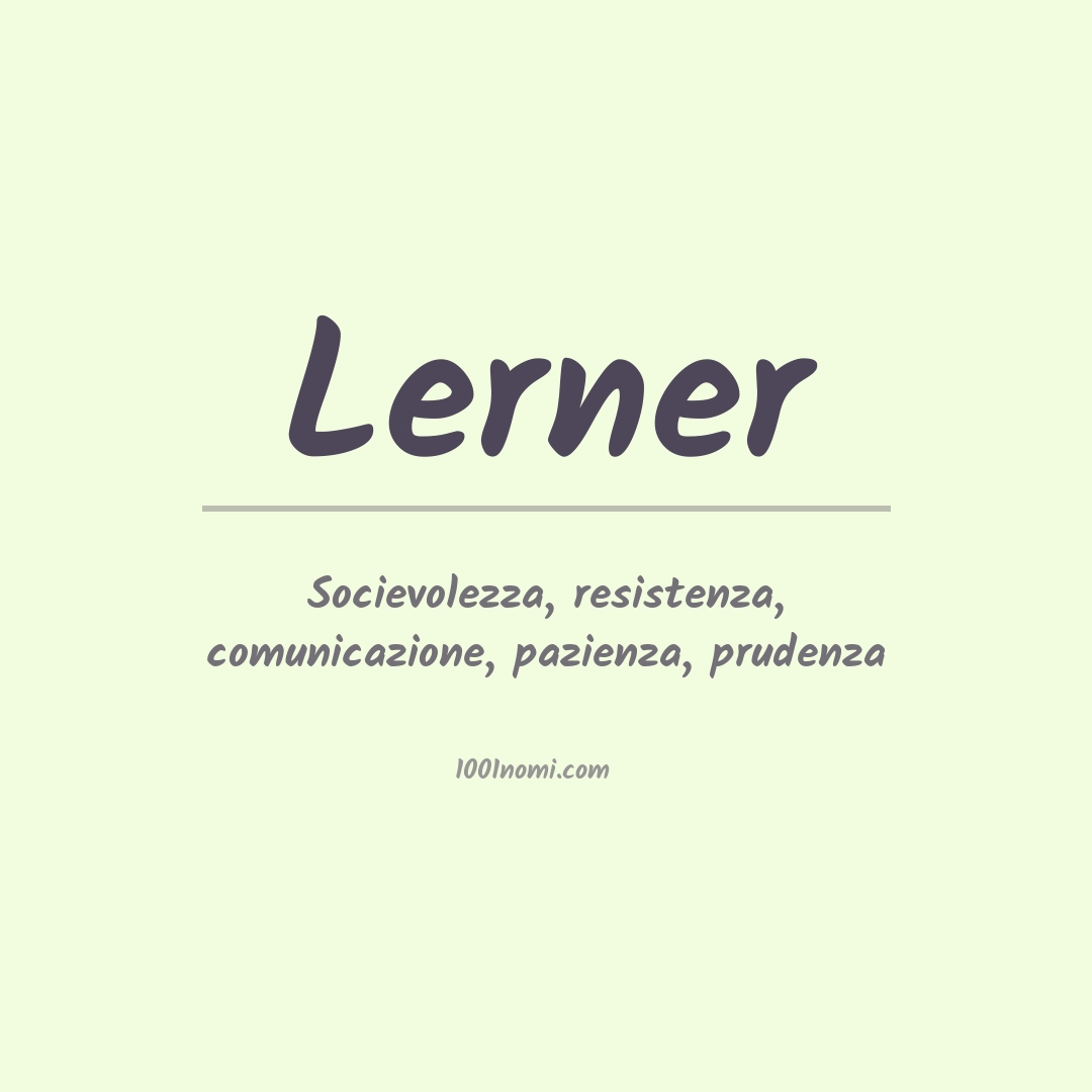 Significato del nome Lerner