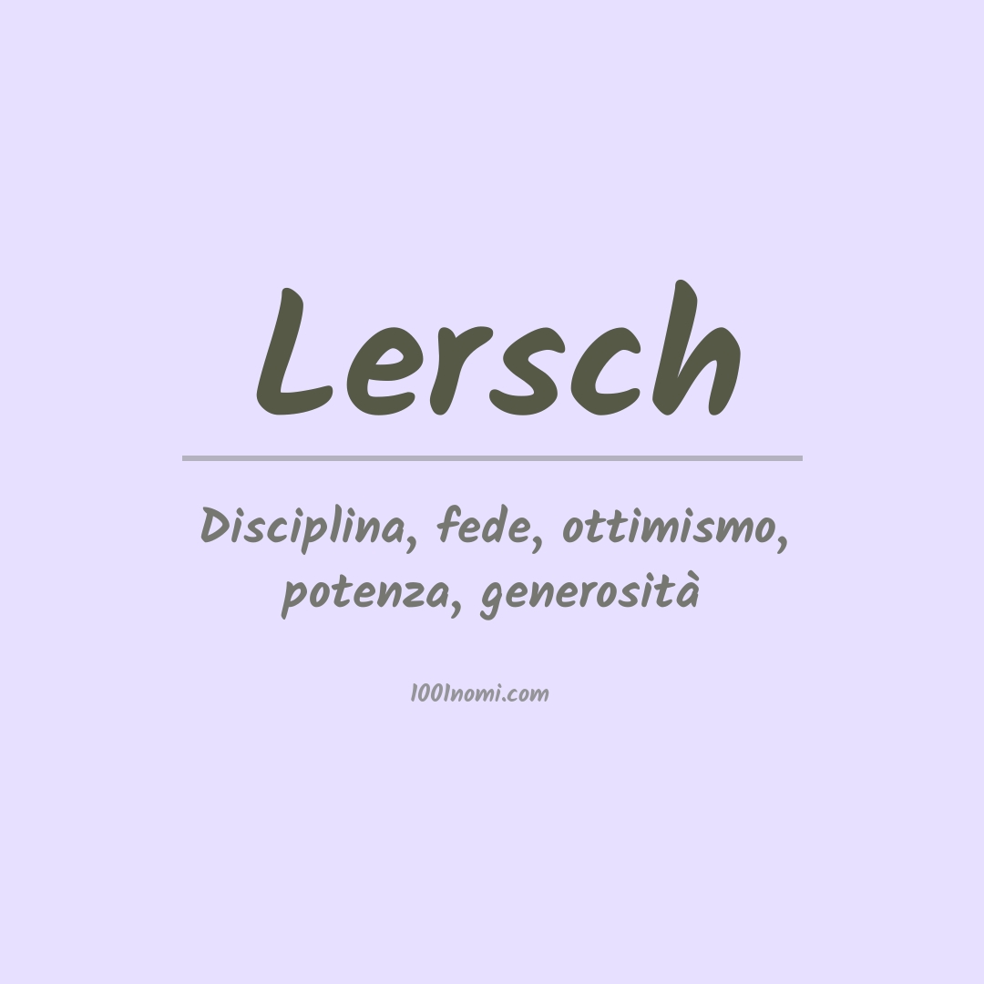 Significato del nome Lersch