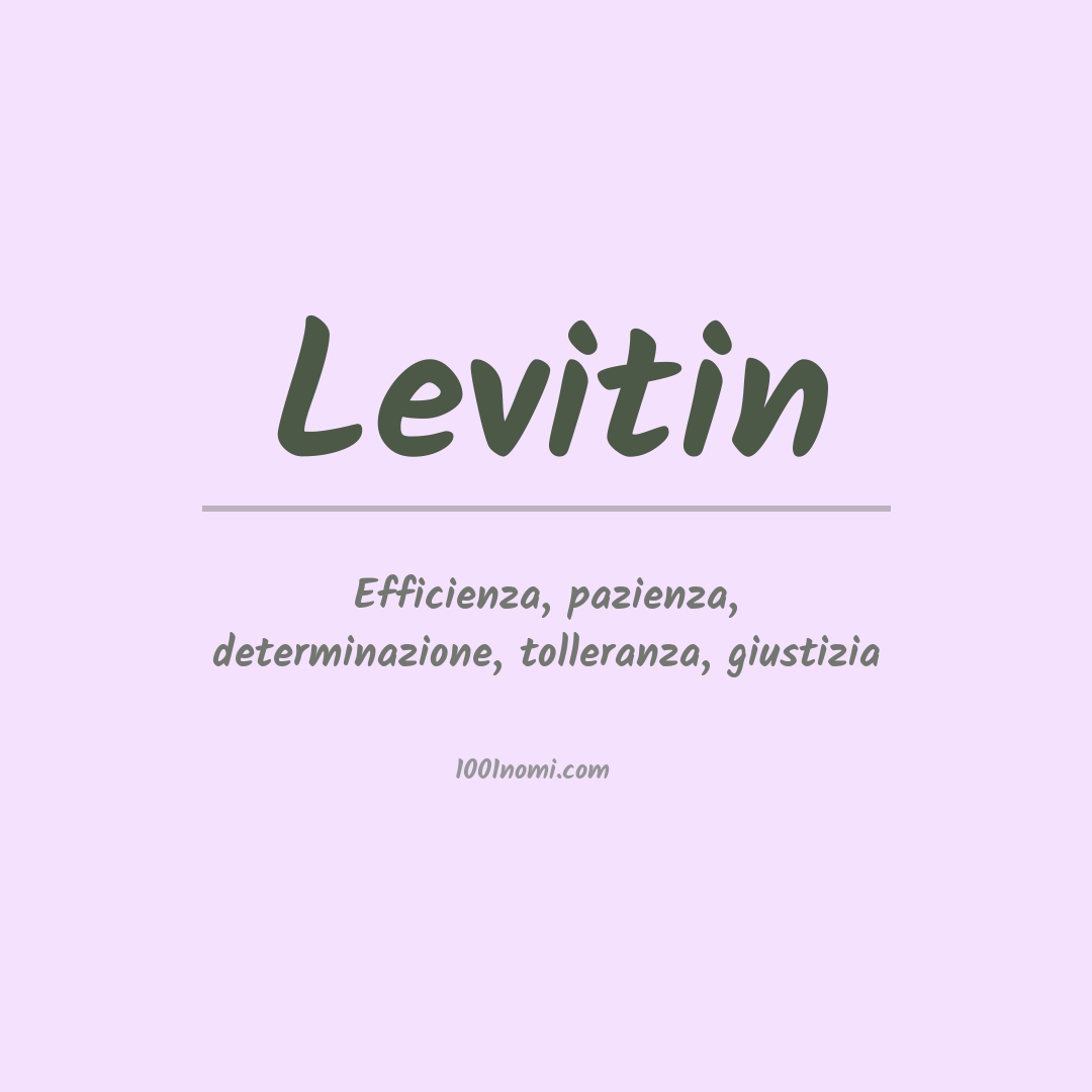 Significato del nome Levitin