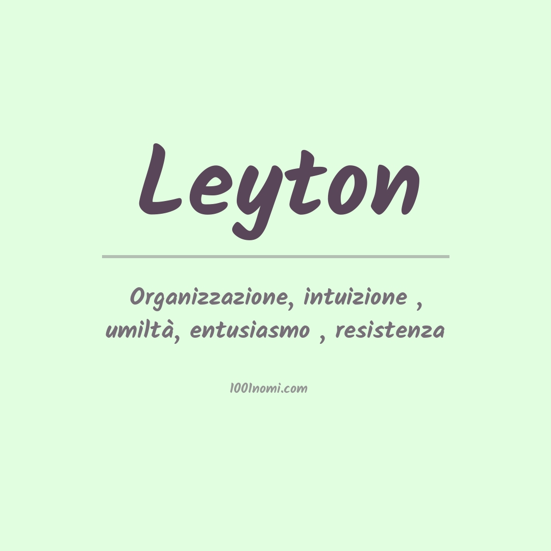 Significato del nome Leyton