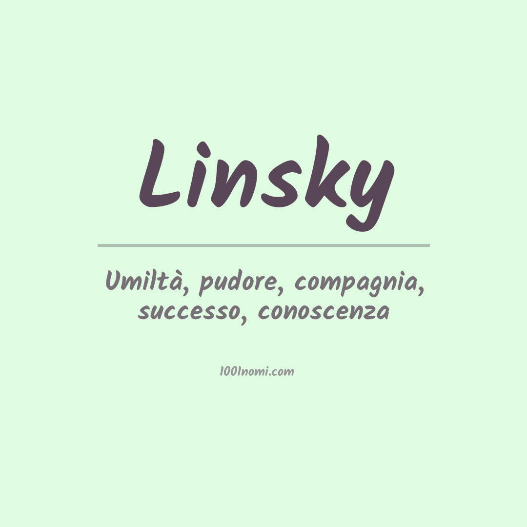 Significato del nome Linsky