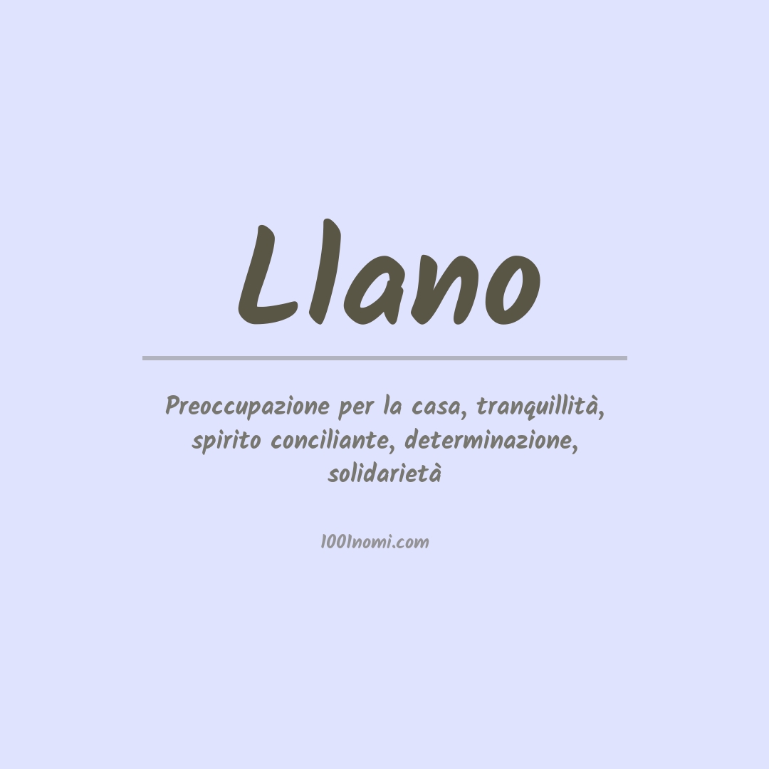 Significato del nome Llano