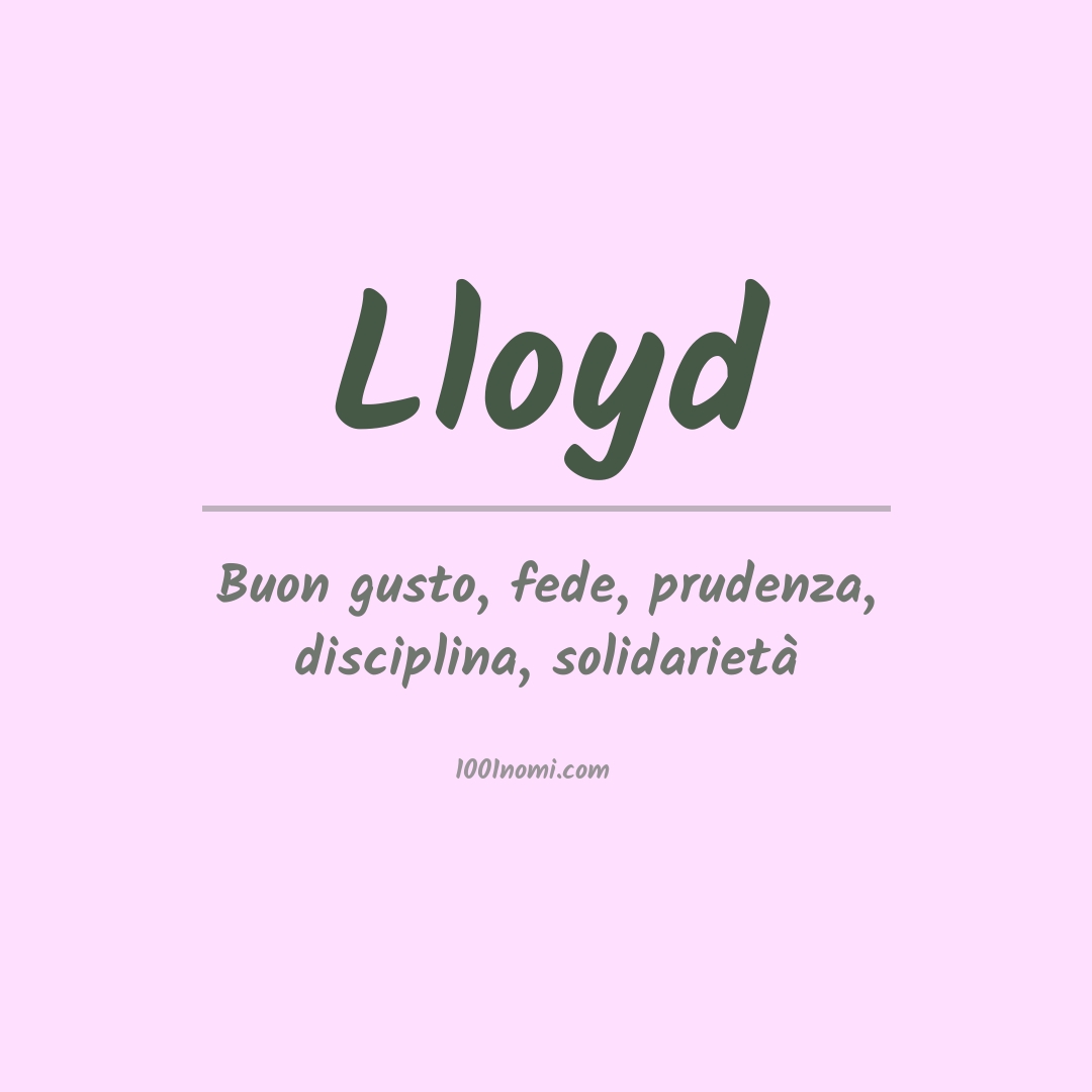 Significato del nome Lloyd