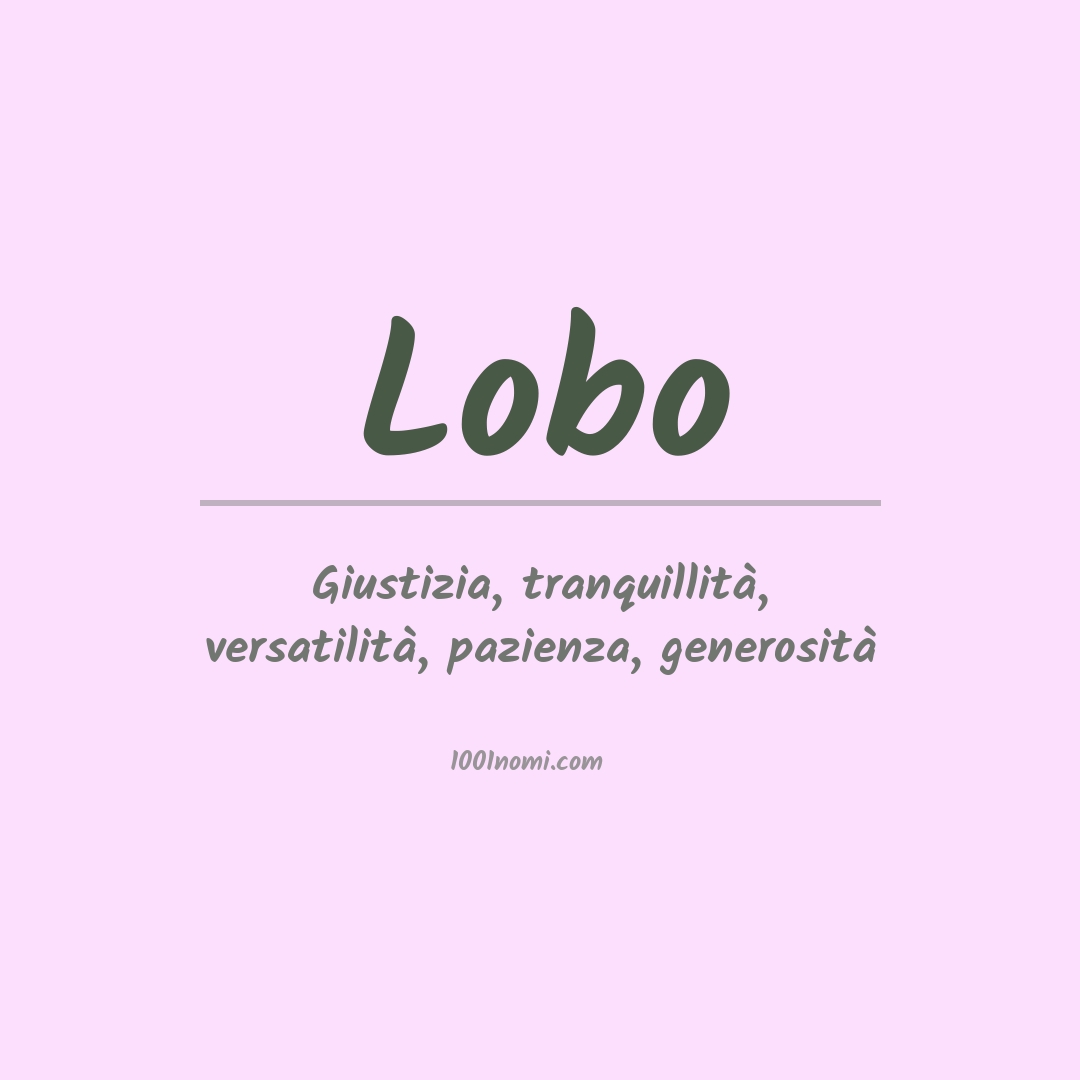 Significato del nome Lobo