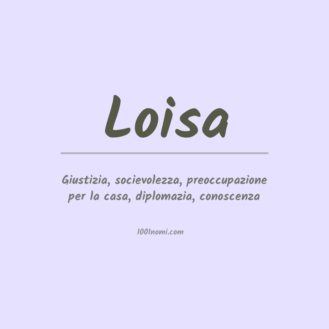 Significato del nome Loisa