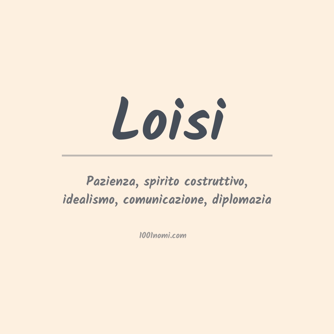Significato del nome Loisi Significato del nome Loisi