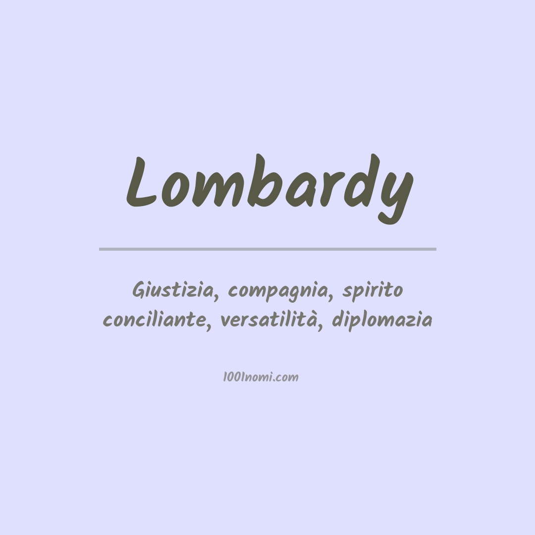 Significato del nome Lombardy