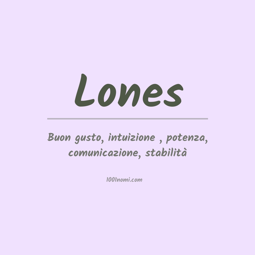 Significato del nome Lones