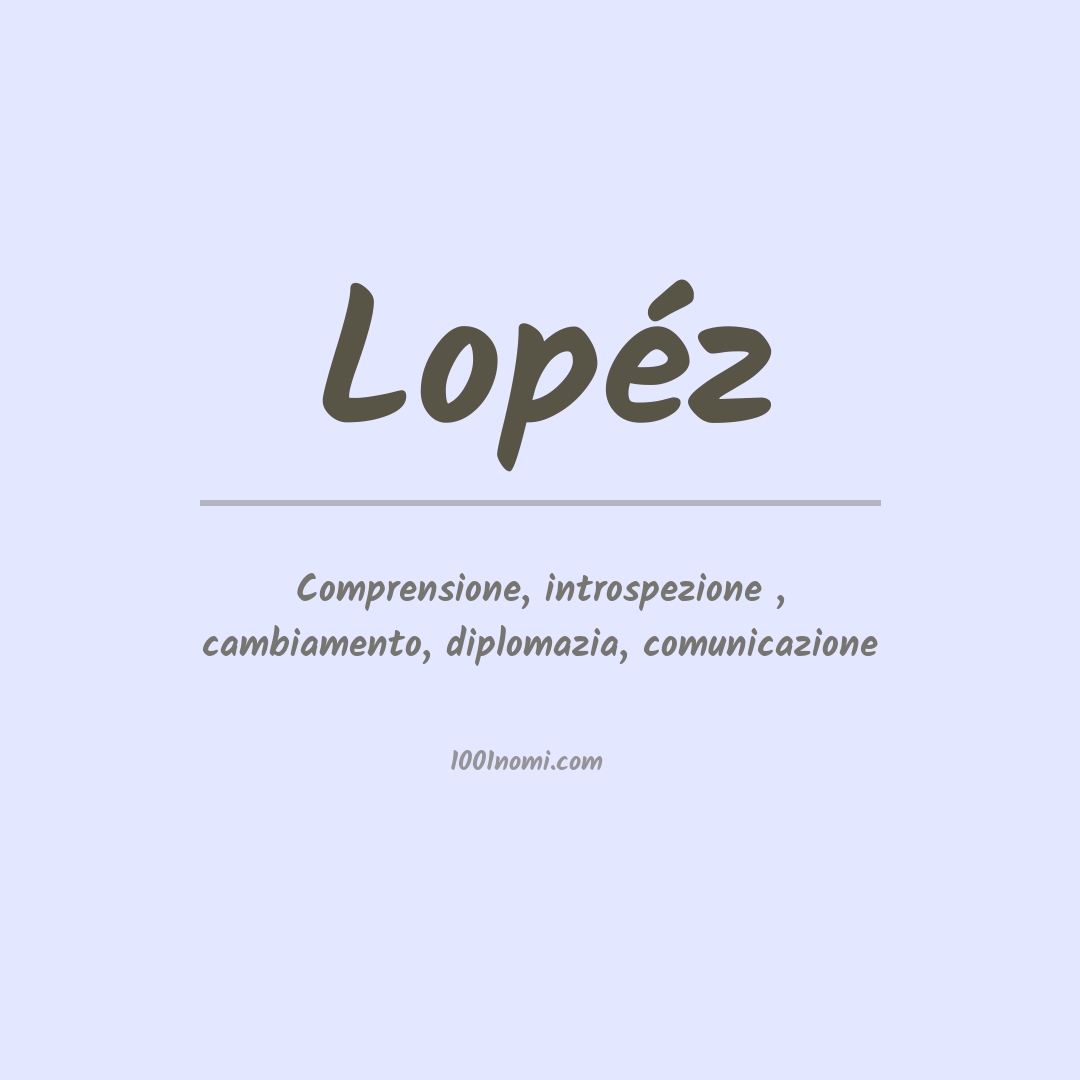 Significato del nome Lopéz