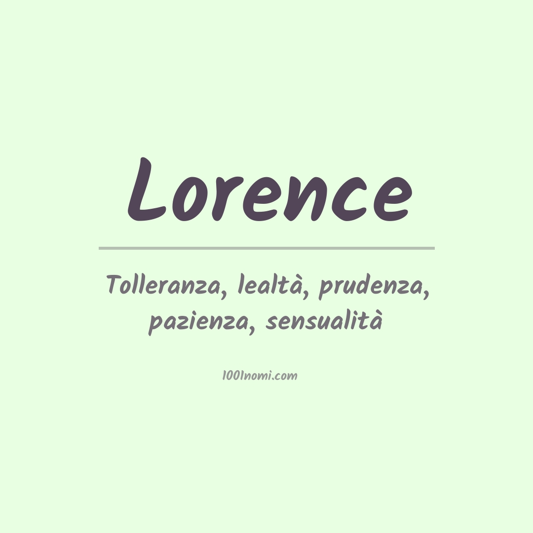 Significato del nome Lorence