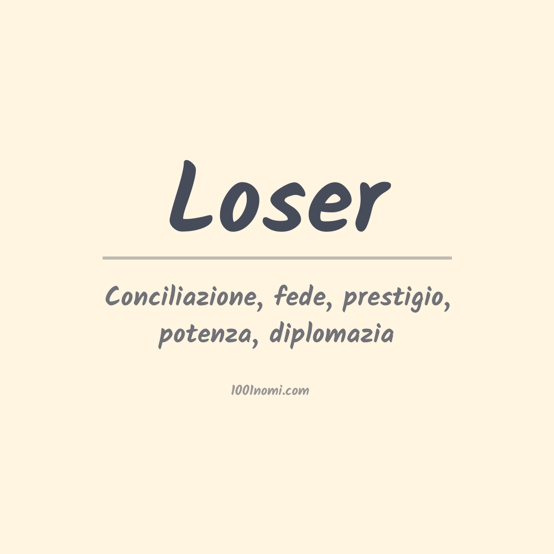 Significato del nome Loser