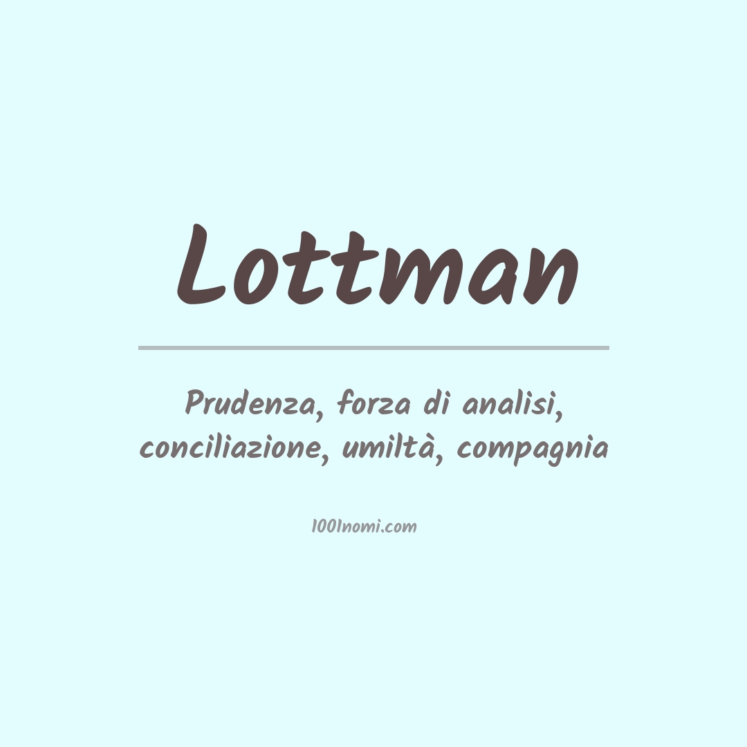 Significato del nome Lottman