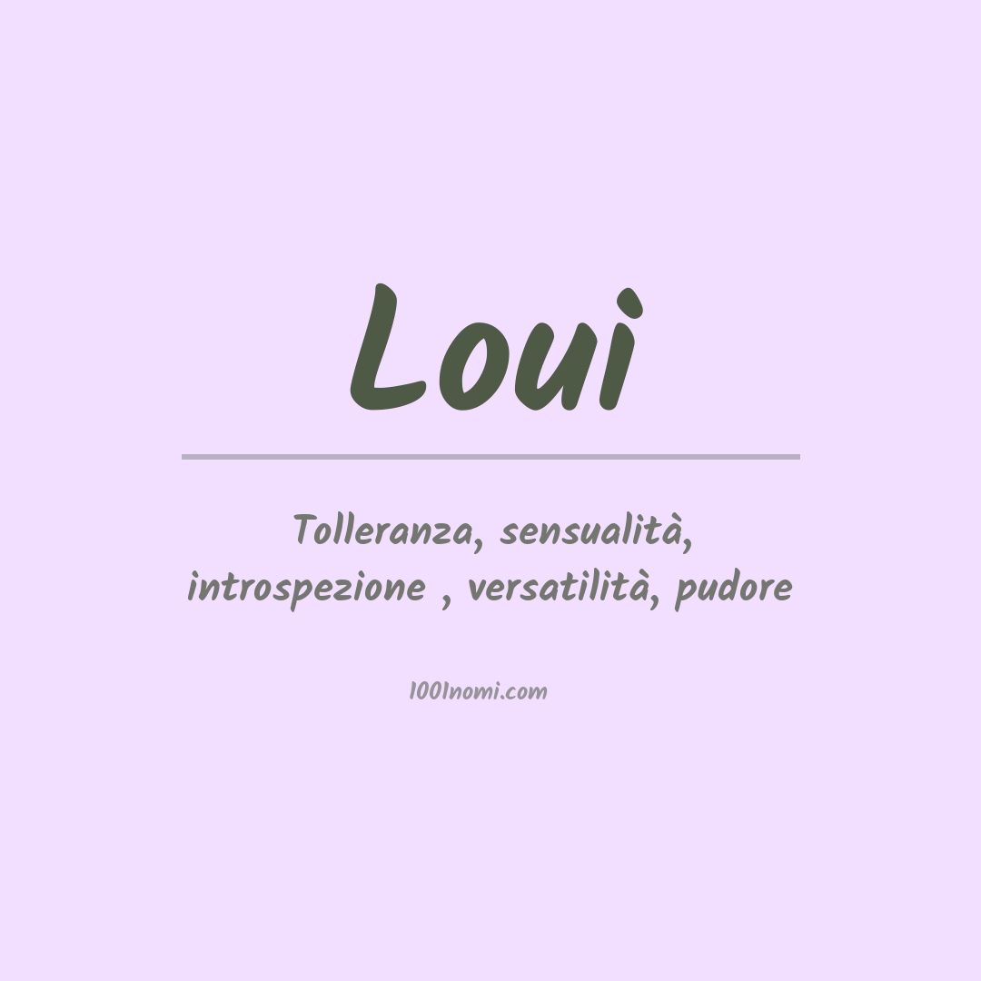 Significato del nome Loui