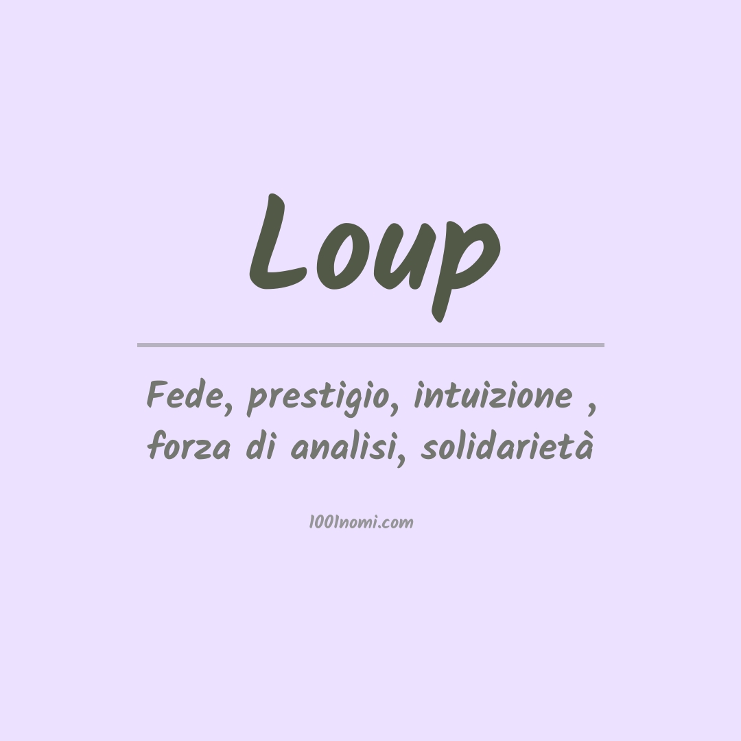 Significato del nome Loup