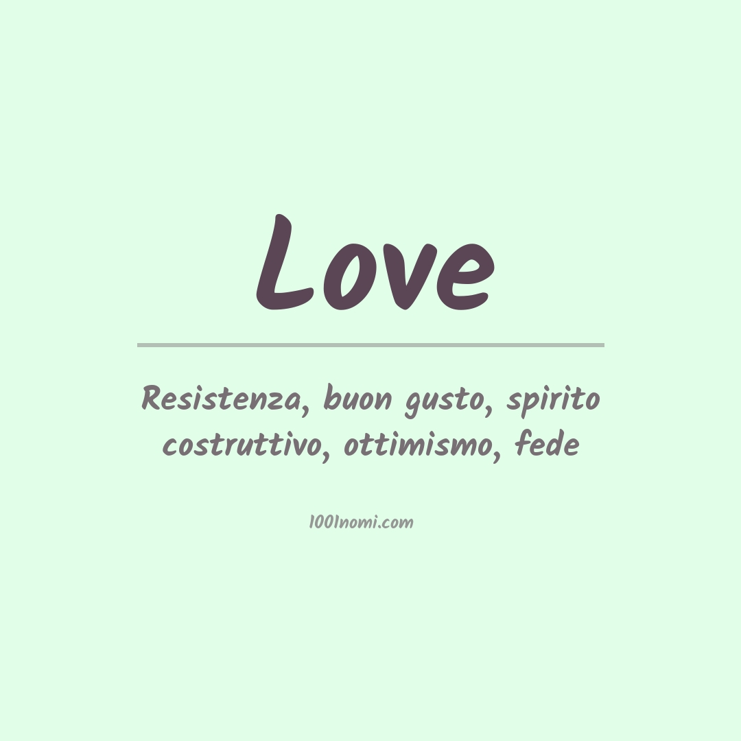 Significato del nome Love