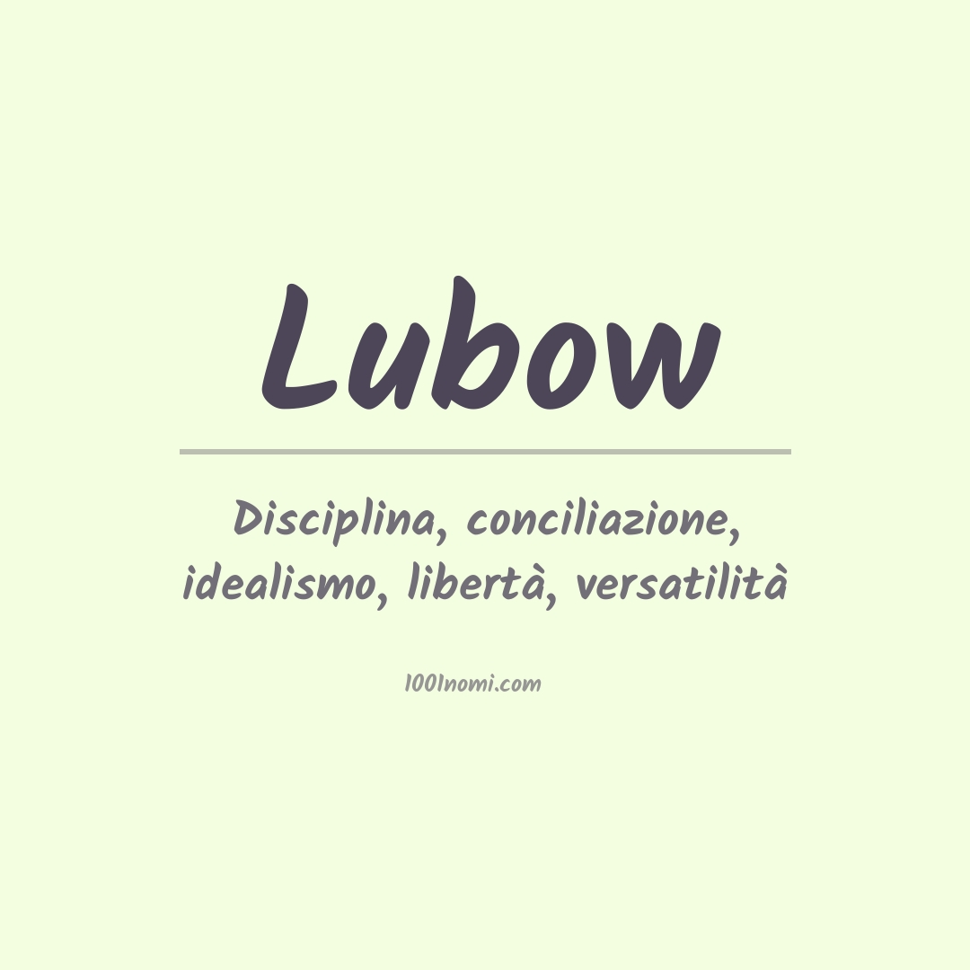 Significato del nome Lubow Significato del nome Lubow