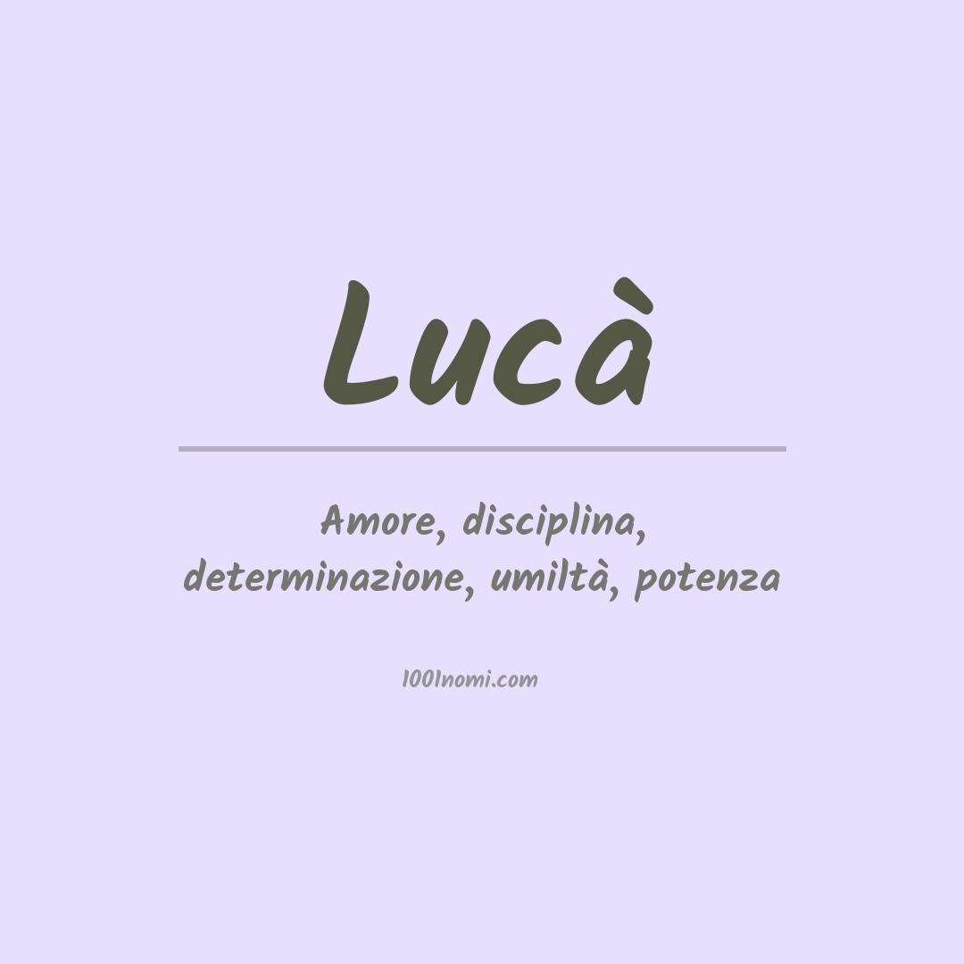 Significato del nome Lucà