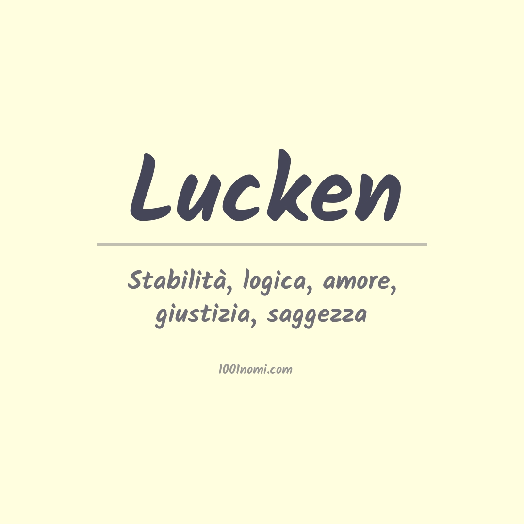 Significato del nome Lucken