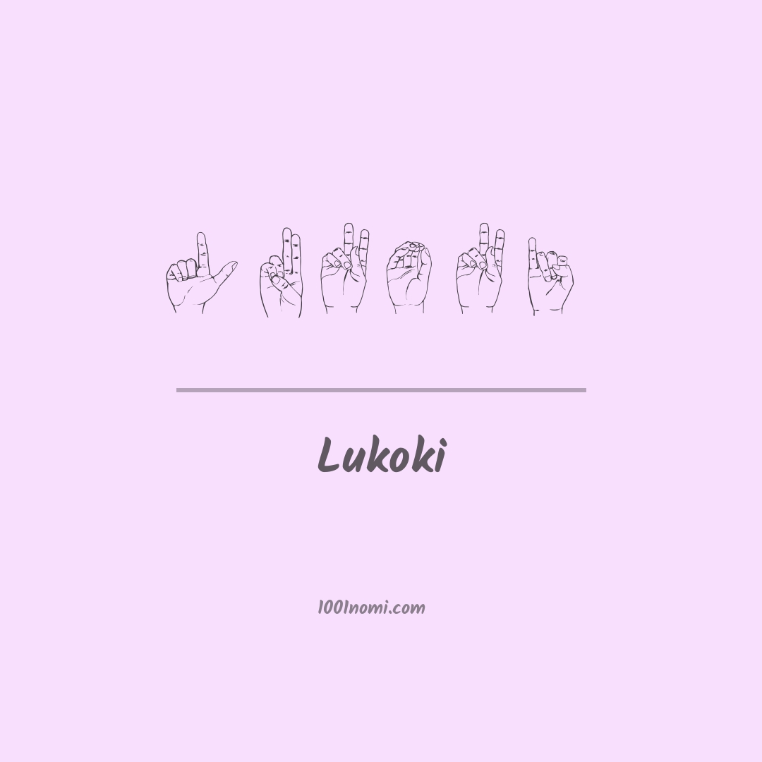 Lukoki nella lingua dei segni Lukoki nella lingua dei segni