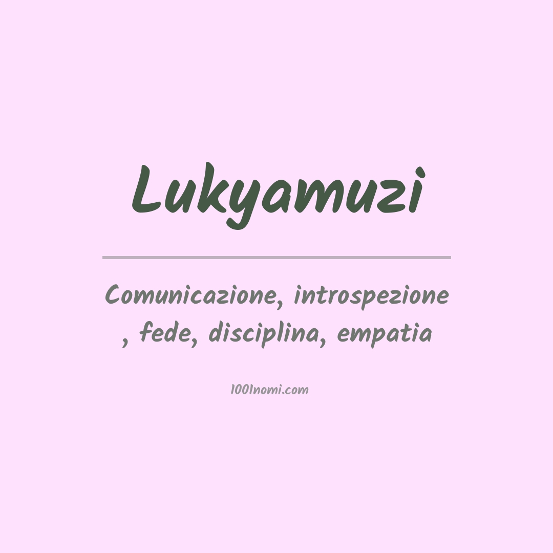 Significato del nome Lukyamuzi Significato del nome Lukyamuzi