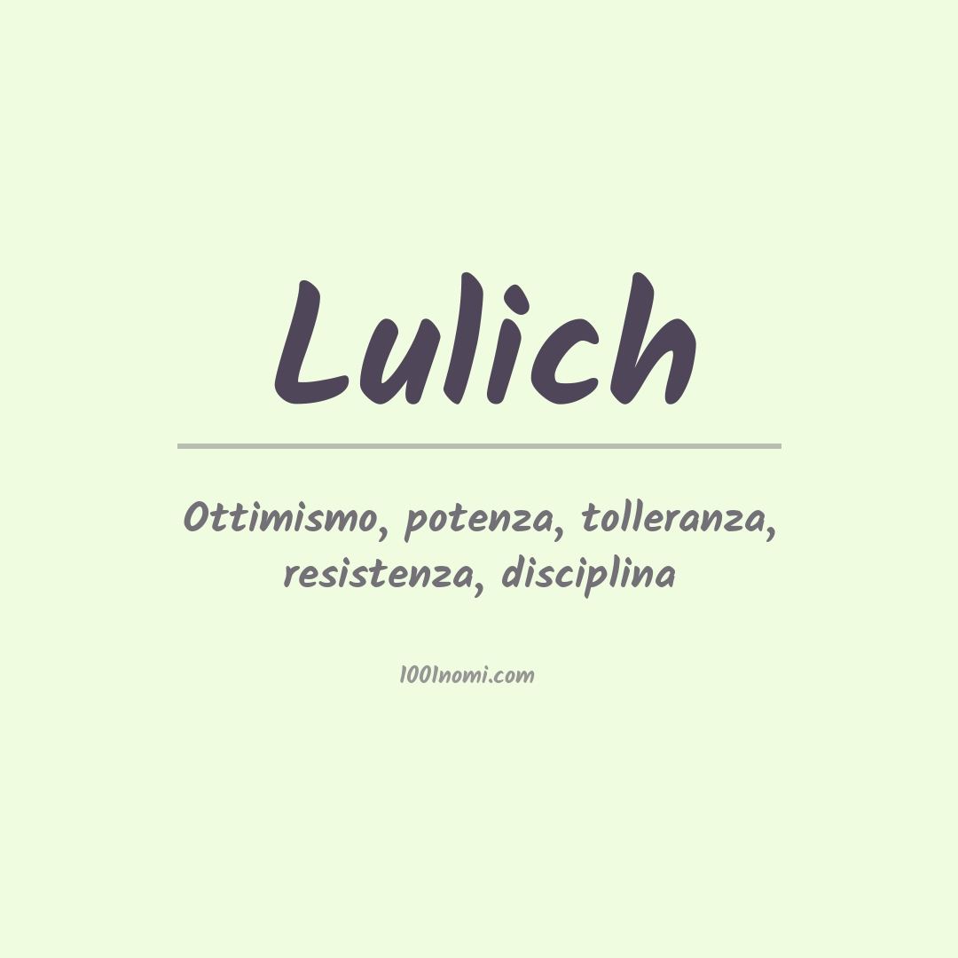 Significato del nome Lulich