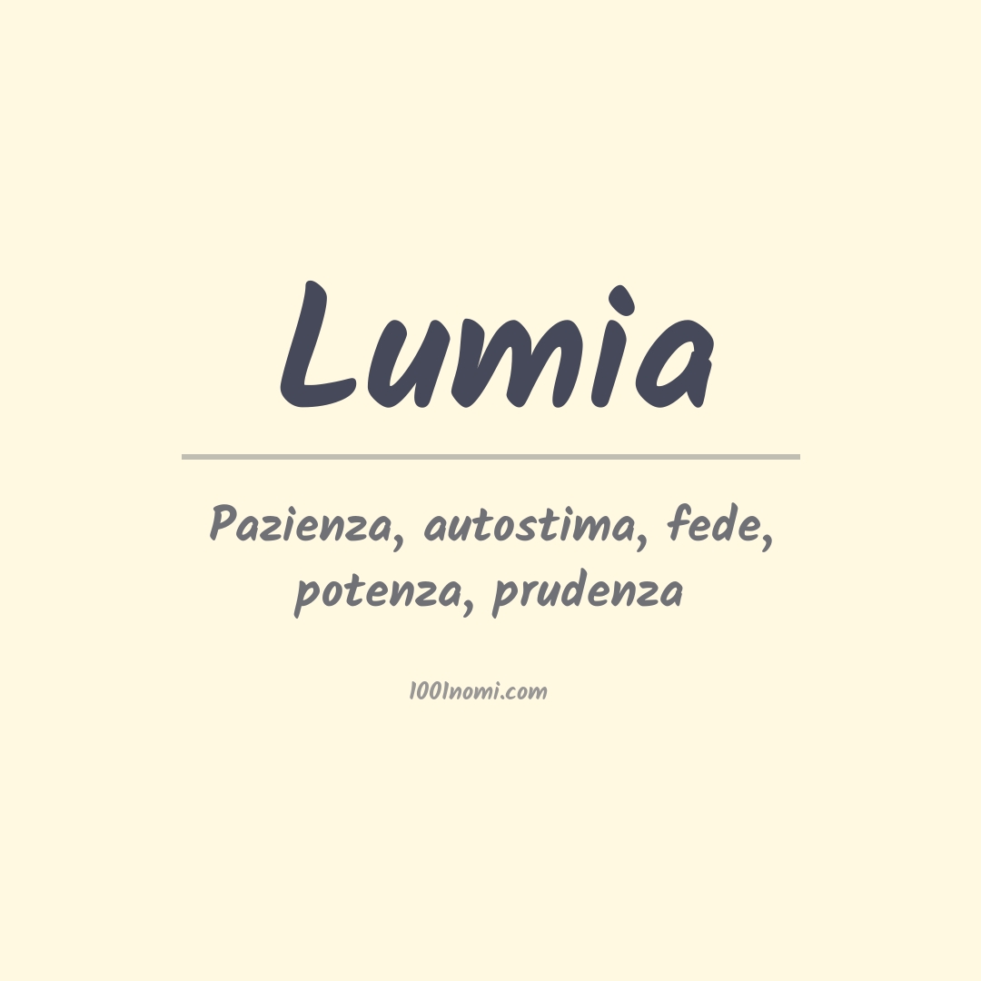 Significato del nome Lumia