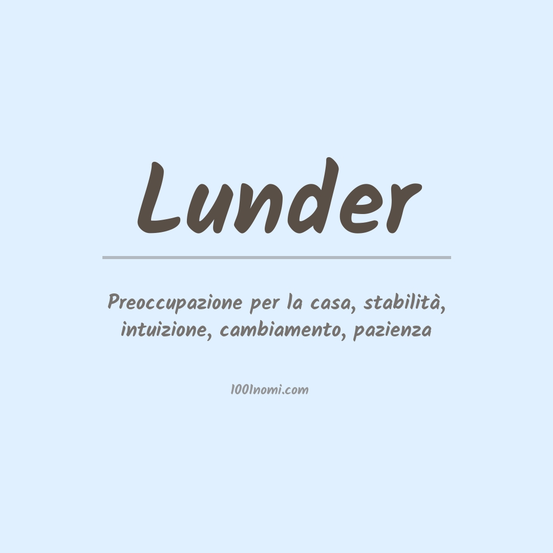 Significato del nome Lunder