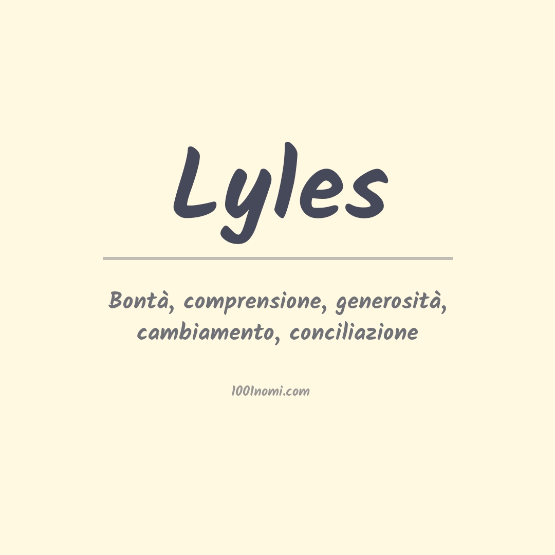 Significato del nome Lyles