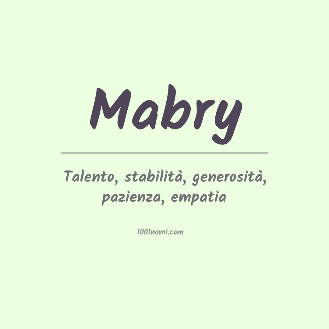 Significato del nome Mabry