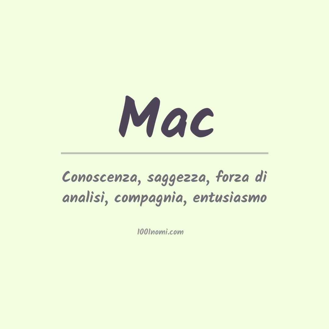 Significato del nome Mac