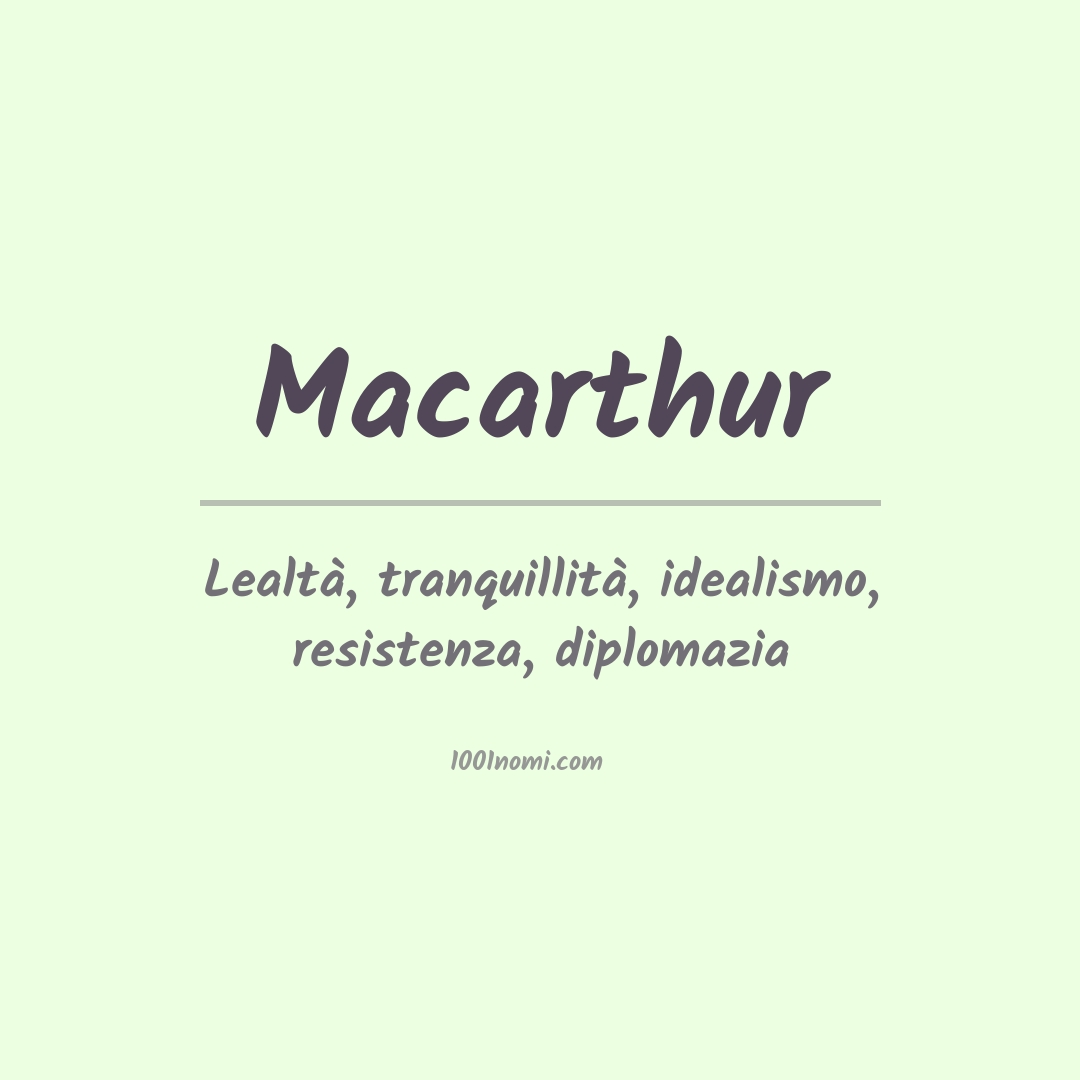 Significato del nome Macarthur