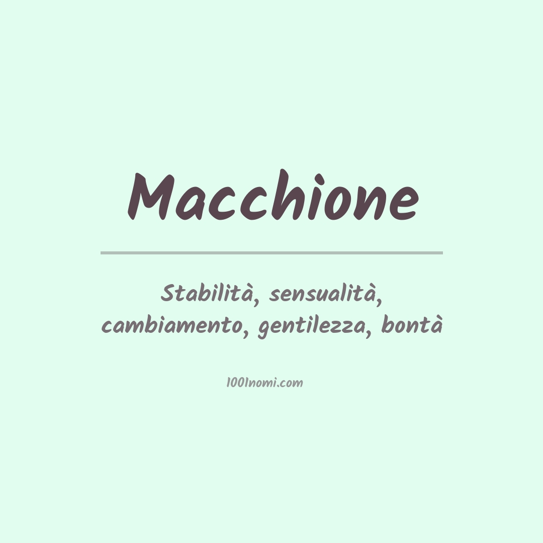 Significato del nome Macchione Significato del nome Macchione