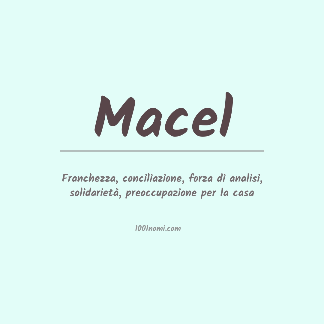 Significato del nome Macel