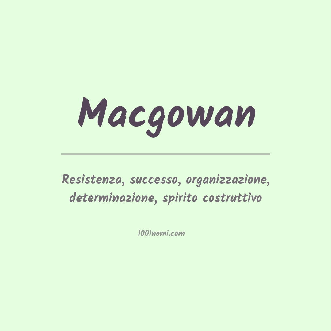 Significato del nome Macgowan