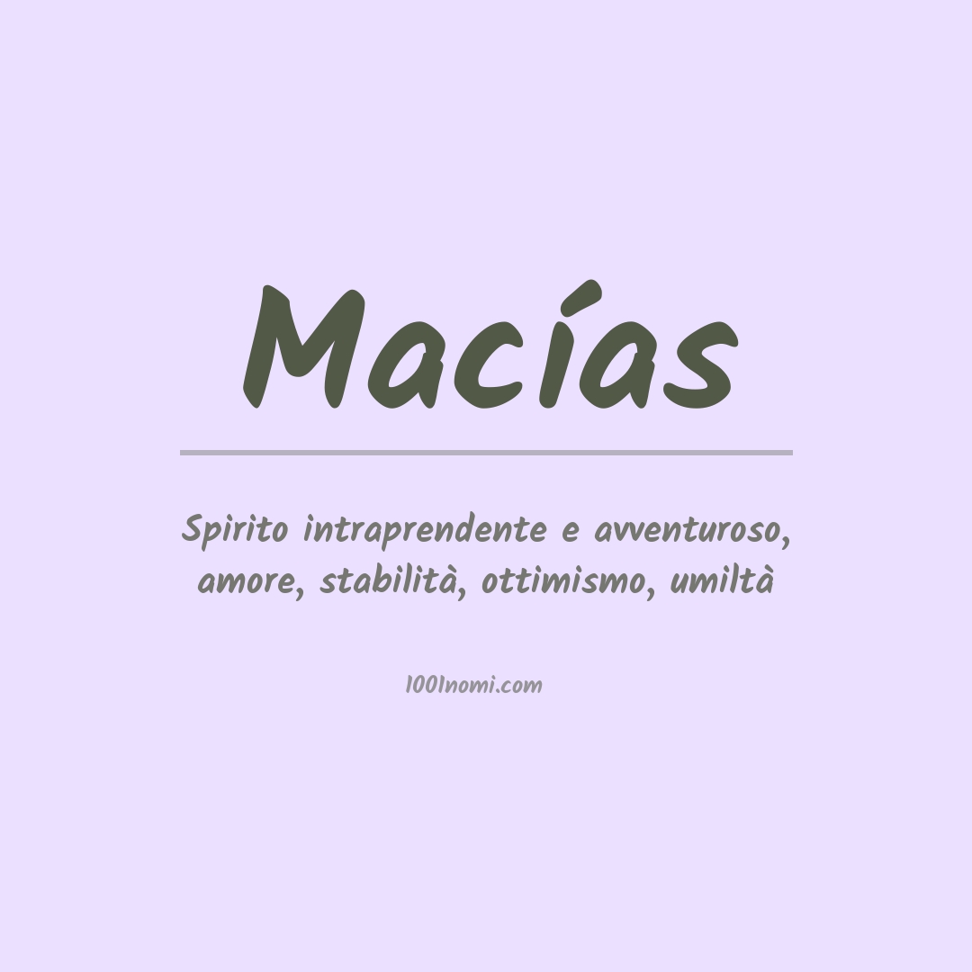 Significato del nome Macías