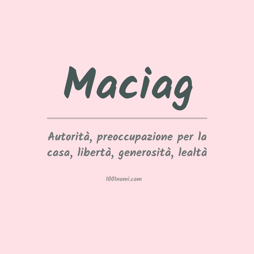 Significato del nome Maciag