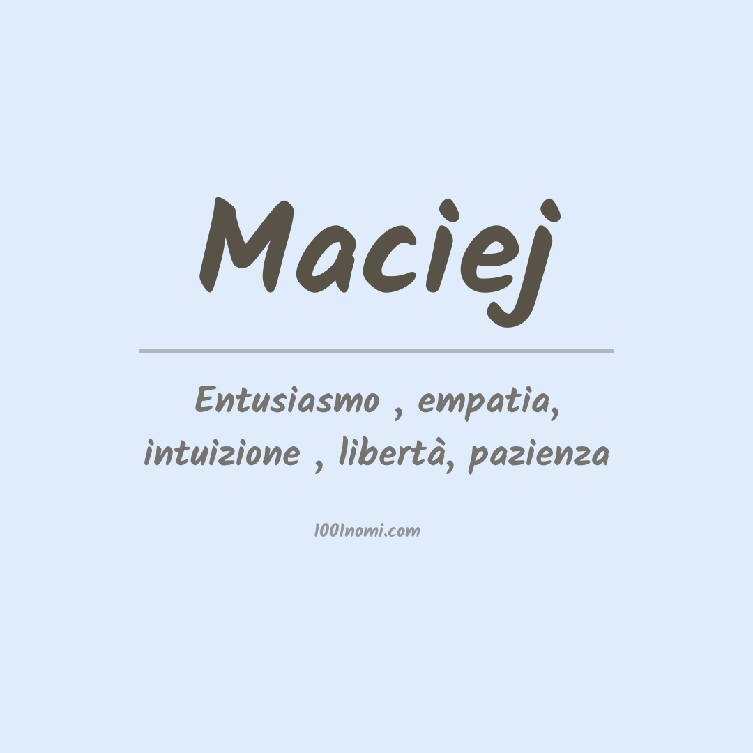 Significato del nome Maciej