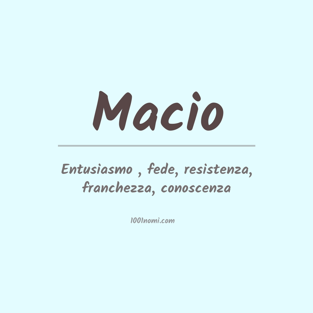 Significato del nome Macio Significato del nome Macio