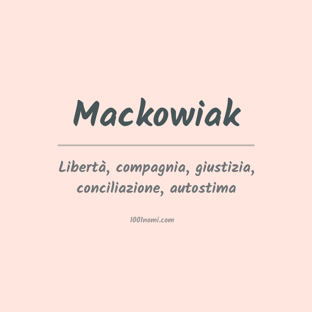 Significato del nome Mackowiak