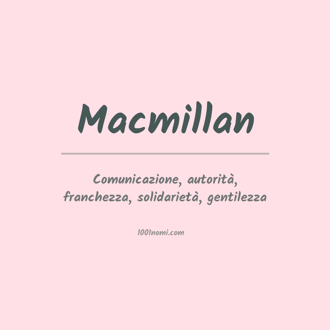 Significato del nome Macmillan