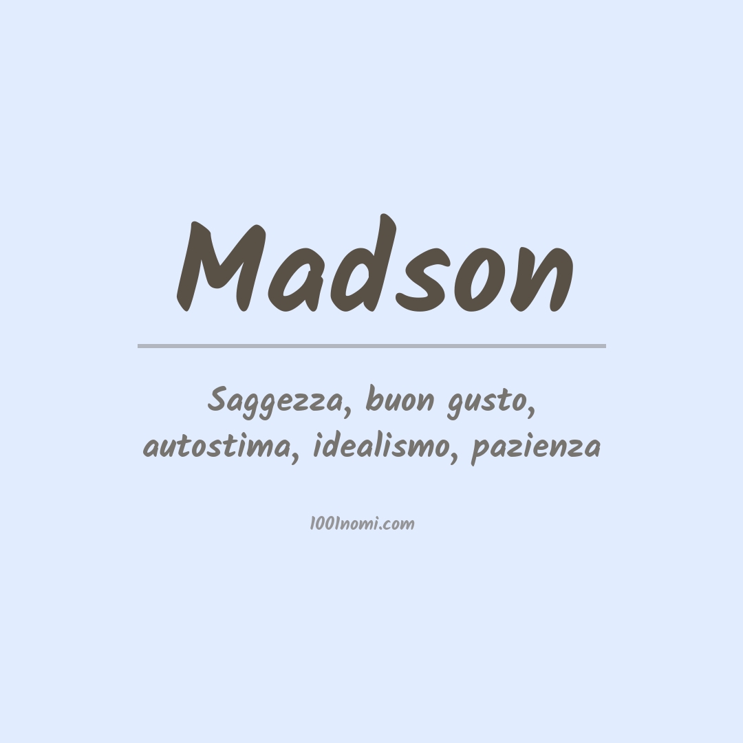 Significato del nome Madson